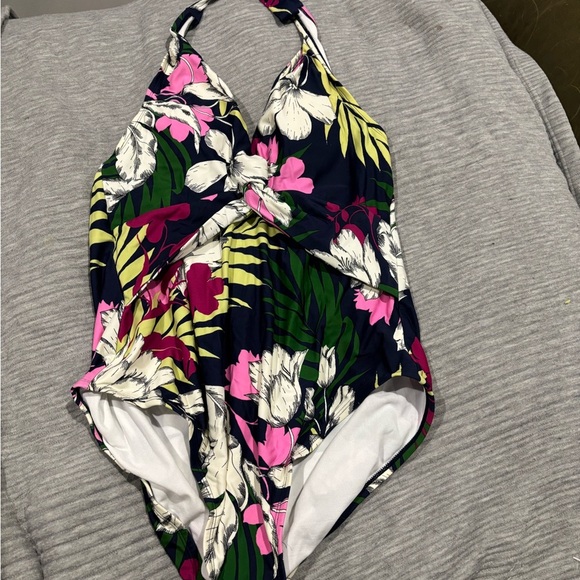 Floral Halter One-Piece Swimsuit - Picture 1 of 12